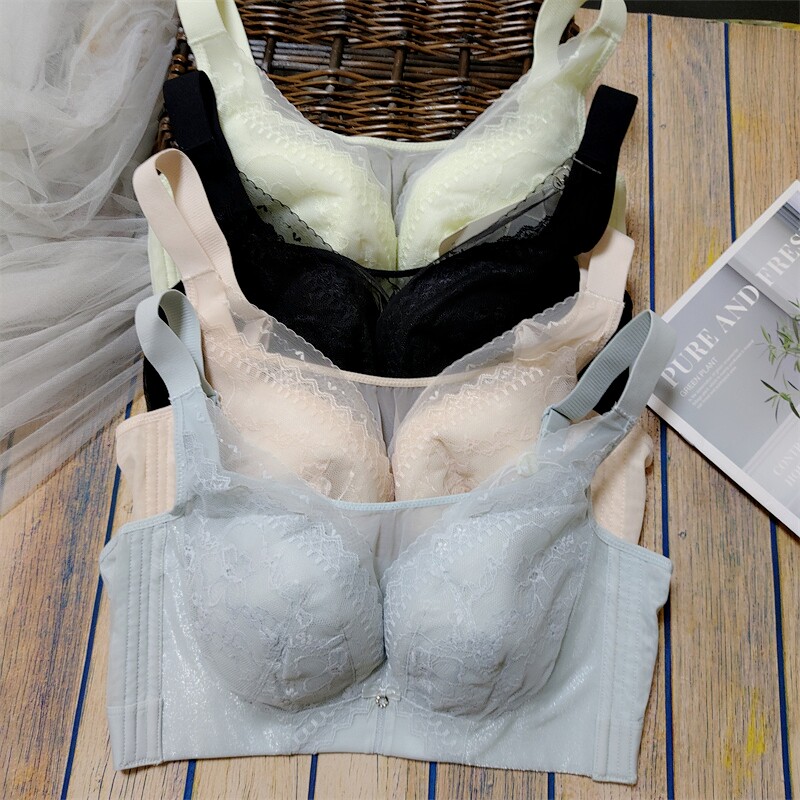 新品6009大胸显小软钢圈乳胶胸罩聚拢透气收副乳内衣时尚性感文胸