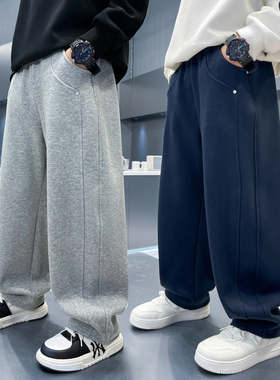 男童加绒运动裤秋冬装2025新款中大童卫裤保暖加厚儿童裤子一体绒