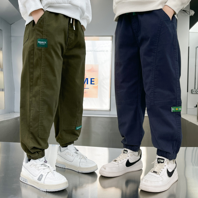 儿童裤子男童工装裤加绒2025新款秋冬季保暖中大童男孩休闲长裤厚