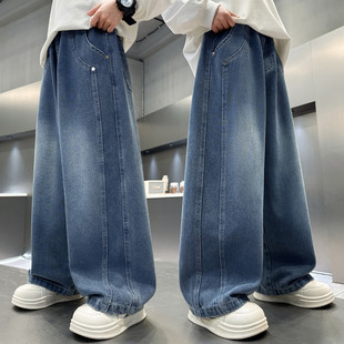 男童裤子春秋款2026新款儿童装春季初中生直筒裤大童牛仔裤痞帅潮