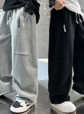 儿童装男童加绒裤子2025新款中大童运动裤秋冬季休闲卫裤男孩加厚