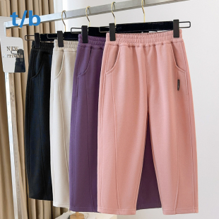 女童裤 直筒卫裤 子春秋2025新款 大儿童初中生男孩春季 运动裤 儿童装