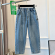 炸街痞帅风儿童阔腿长裤 男童牛仔裤 中大童弯刀裤 2026新款 子 春秋装