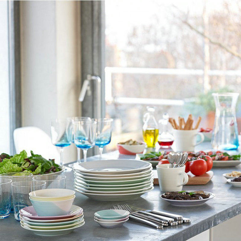 某大牌英国外贸原单尾货盘碗杯糖果色中式家庭餐具瓷器套装釉下彩,餐饮具,餐具瓷器套装,淘宝优惠券,粉丝福利购,淘宝优惠卷