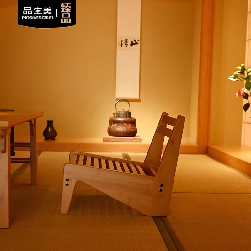 床上椅子榻榻米座椅日式靠背凳子家用飘窗坐地和室椅短矮腿椅子