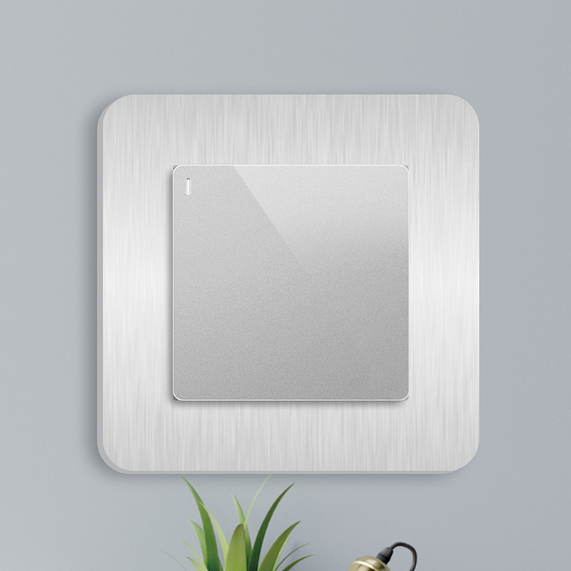 创意亚克力拉丝开关贴防尘边框高档简约装饰保护套家用轻奢遮缝贴