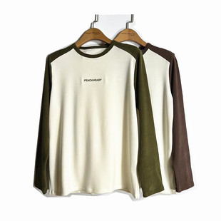 凯撒caser秋冬女士加厚暖姜绒学院风拼色保暖上衣打底衫 F572 BJ53