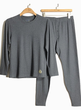 豪门新款植润精油男士弹力圆领保暖内衣套装磨绒秋衣秋裤MG374050