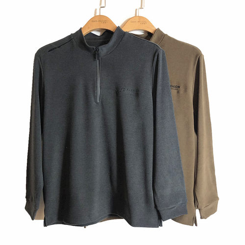 凯撒男士加厚暖姜绒立领保暖上衣