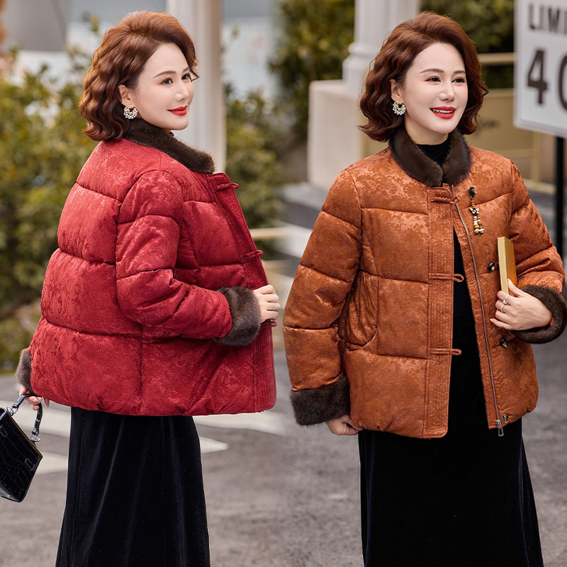 妈妈装民族风短款外套气质新款中老年保暖立领潮款国风棉服上衣女,女装/女士精品,中老年女装,淘宝优惠券,粉丝福利购,淘宝优惠卷