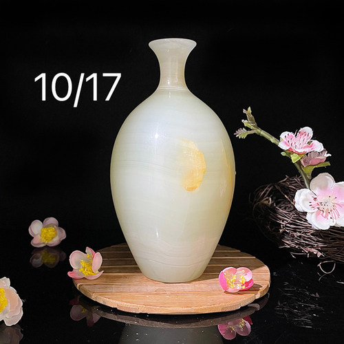 天然玉石客厅玄关花瓶摆件