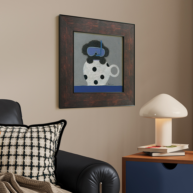 中古风客厅沙发背景墙挂画