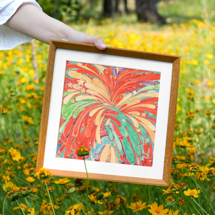 张文学 烟花喜庆新年节日氛围感治愈系多巴胺客厅卧室玄关装饰画