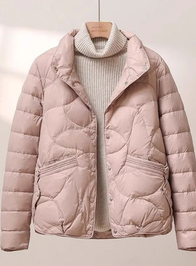 小个子轻薄羽绒棉服女冬季2024新款超好看短款立领时髦气质外套