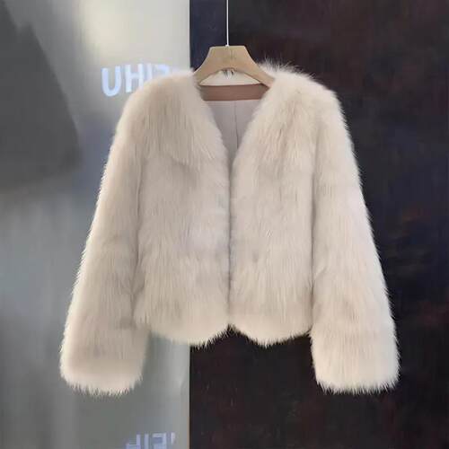 名媛洋气仿貂毛欧货皮毛一体外套女冬2025新款仿水貂绒派克服皮草 - 封面