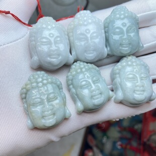 赔钱尾货处理天然A货翡翠佛头吊坠释迦牟尼佛玉佩糯种翡翠挂件