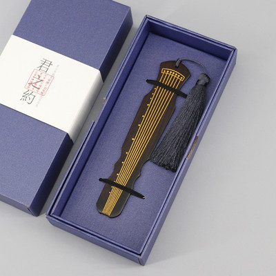 醉古风 古典中国风伏羲古琴琵琶乐器琴韵书签 定制刻字红木签字笔