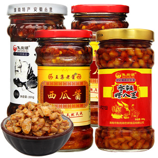 焦岗湖神仙豆腊八豆王集老酱万融西瓜酱豆瓣酱拌菜酱辣椒蘸酱4瓶