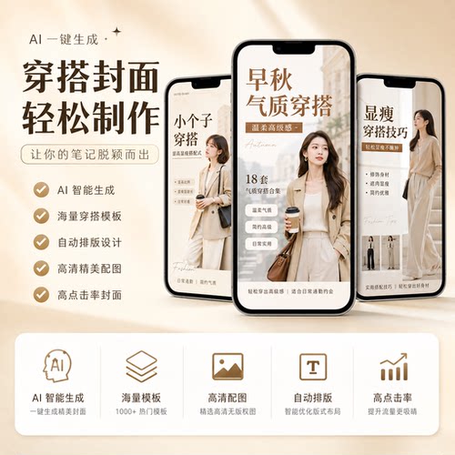 穿搭灵感封面设计制作多风格服饰内容封面模板一键生成