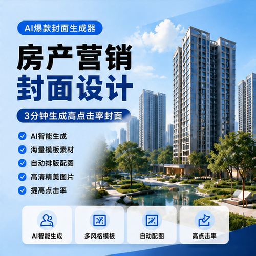房产营销封面设计制作房源短视频自媒体封面模板一键生成