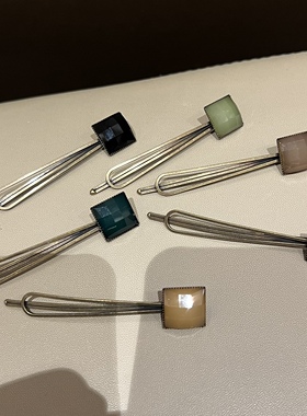 韩国进口发夹复古方形发饰一字夹侧边夹顶夹金属复古铜色