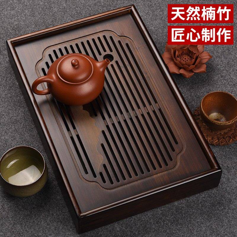 竹制茶盘家用轻奢茶托盘储水式干泡盘小型茶台新款简约大号茶海