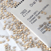 正品 施家华子2603平底椭圆形001GSHA金色魅影色装 饰品闪亮小配件