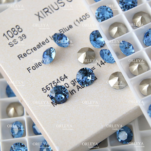 施家华子正品 1088尖底1405古风蓝色水晶美甲饰品尖底指甲钻DIY