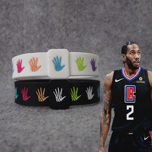 篮球球星伦纳德滴胶多彩款运动手环硅胶腕带球迷情侣饰品库里欧文