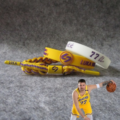 湖人队77号运动可调手环硅胶腕带