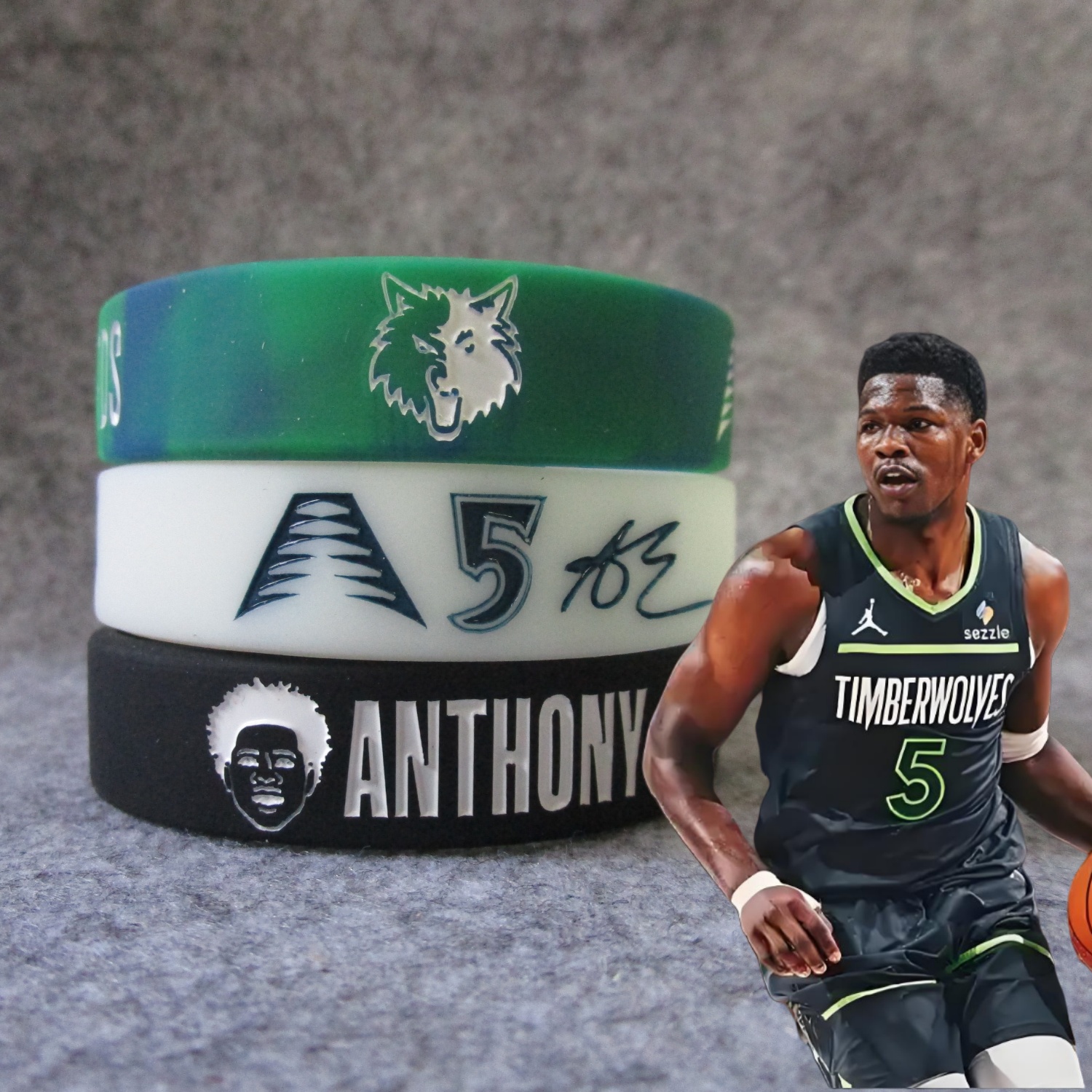 5号篮爱德华兹头像宽款运动手环