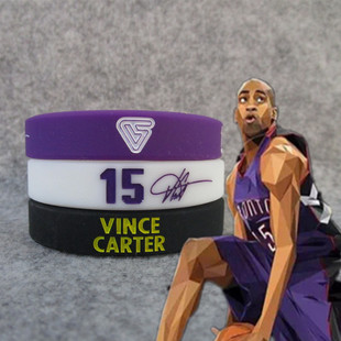 篮球球星文斯·卡特Vince 硅胶腕带 Carter珍藏签名夜光运动手环