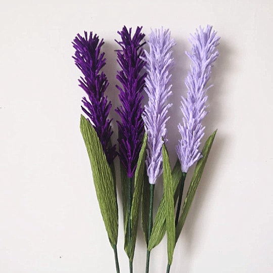 皱纹纸薰衣草成品手工花diy纸艺手作花褶皱纸皱纹纸花手工课作业