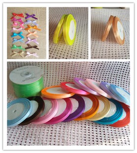 6mm丝带缎带单支玫瑰袋花结材料婚庆喜糖盒包装花束包装带情人节