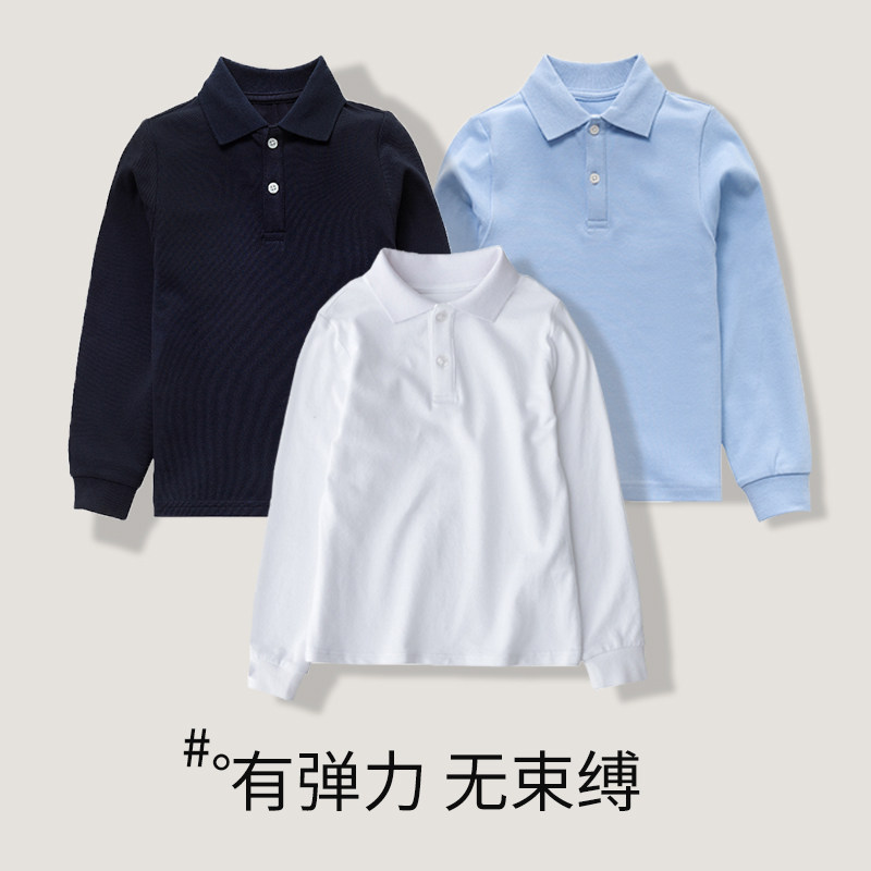 男童长袖polot恤学生翻领纯棉