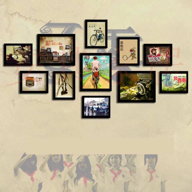 70后80年代致青春复古怀旧酒吧饭店装饰画烧烤店ktv记忆照片墙画