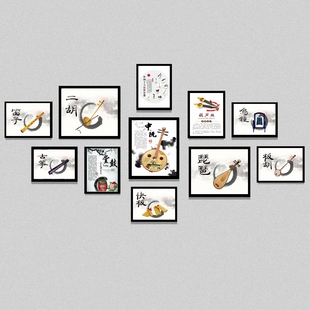 摇滚音乐鼓手海报琴行架子鼓乐队酒吧画中国古典乐器画装饰画挂画