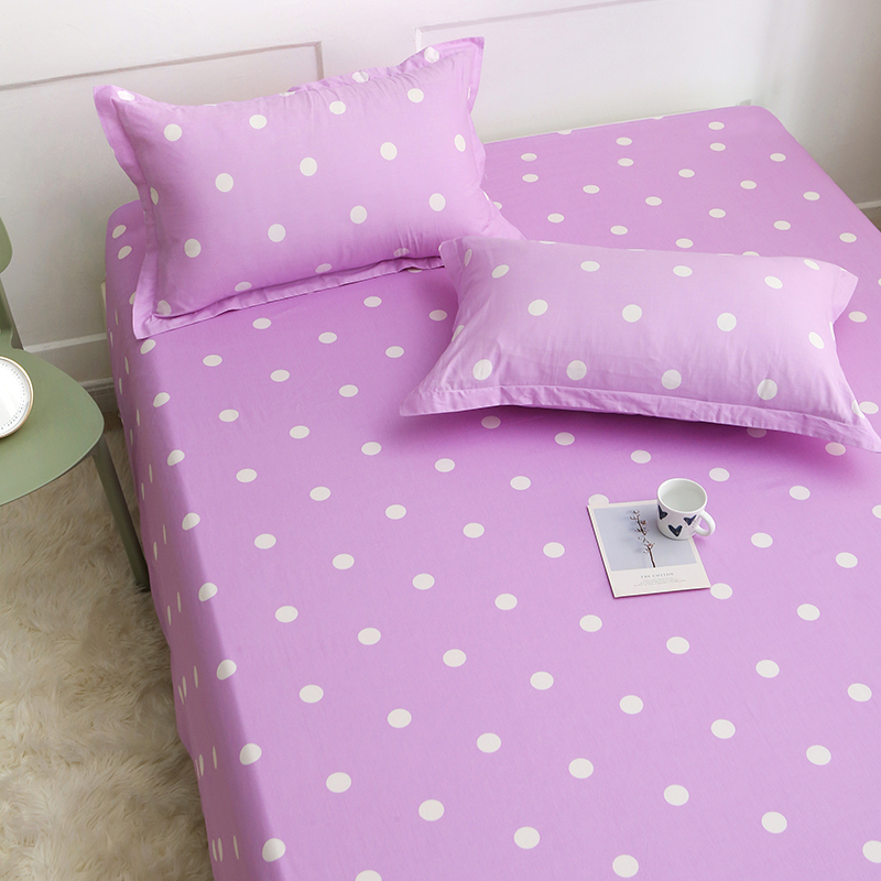 纯棉床单单件 香芋紫蓝波点学生宿舍单双人床单睡单全棉床笠定做