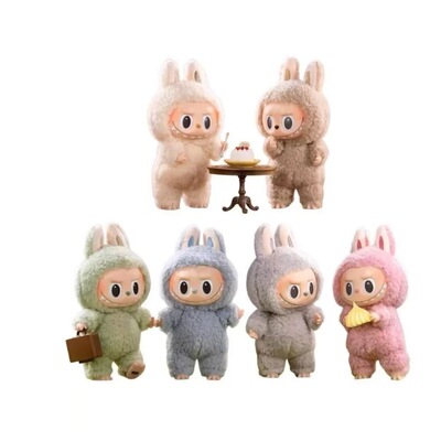 POPMART泡泡玛特 Labubu Macaron 心动马卡龙搪胶脸系列毛绒公仔