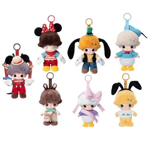 现货POPMART泡泡玛特DIMOO WORLD×迪士尼系列搪胶毛绒钥匙圈盲盒