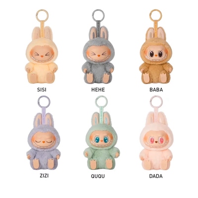 POPMART泡泡玛特LABUBU坐坐派对搪胶毛绒盲盒拉布布马卡龙2代挂件