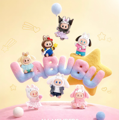 POPMART泡泡玛特THE MONSTERS × 三丽鸥家族搪胶毛绒挂件盲盒