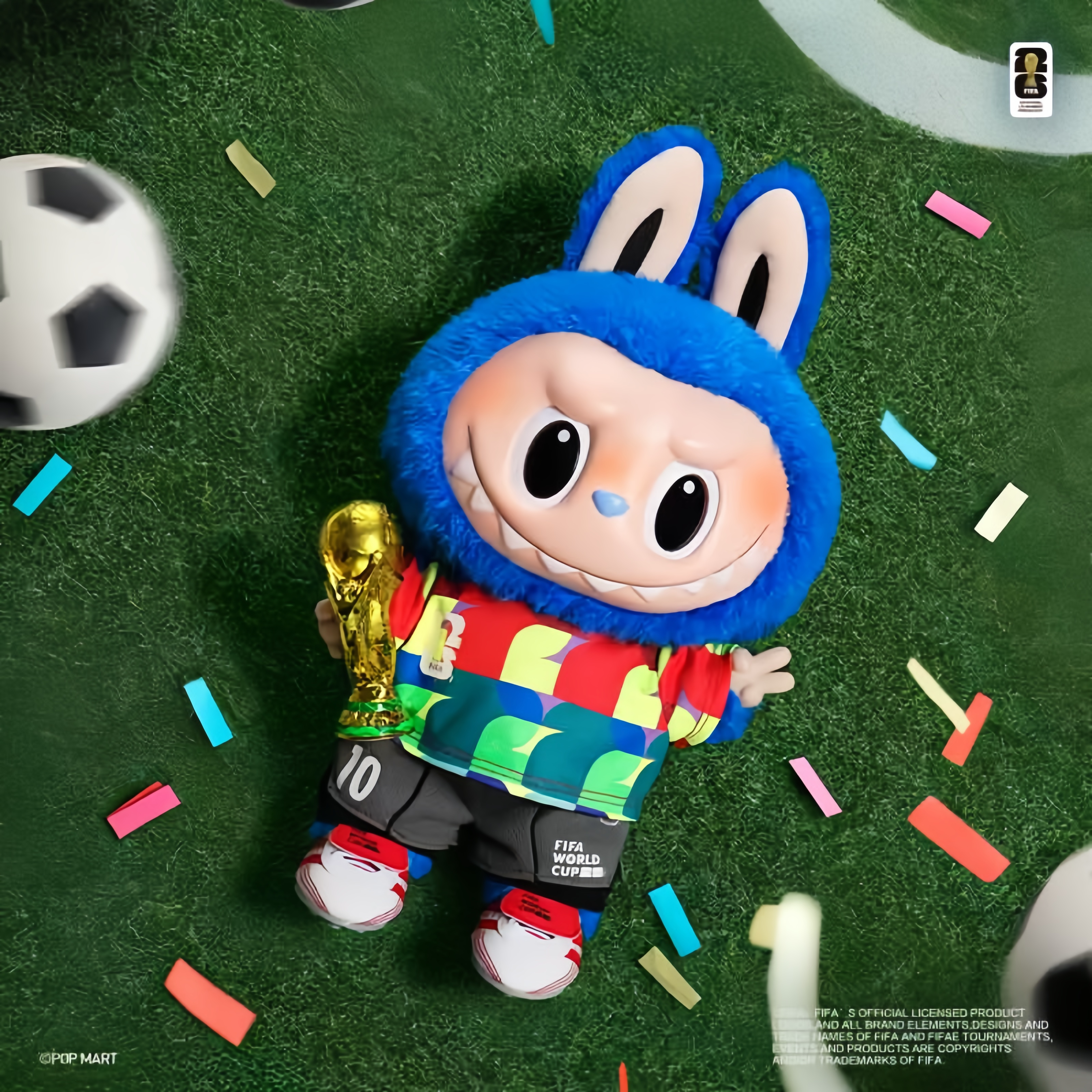 POPMART泡泡玛特THEMONSTERS×FIFA世界杯系列LABUBU搪胶毛绒公仔图片