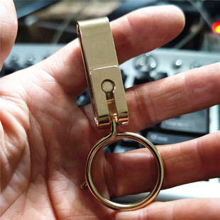浩茗尚格手工304不锈钢钥匙扣黄铜饰品男士360°旋转快挂环腰带扣