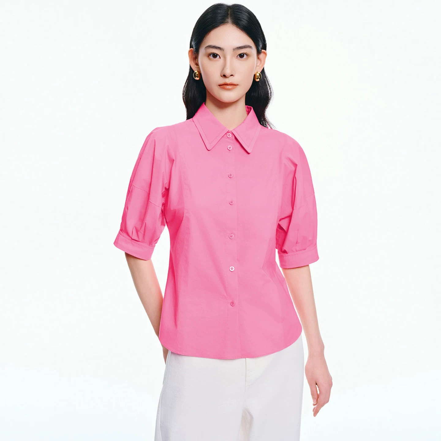 新款职业泡泡短袖减龄百搭polo