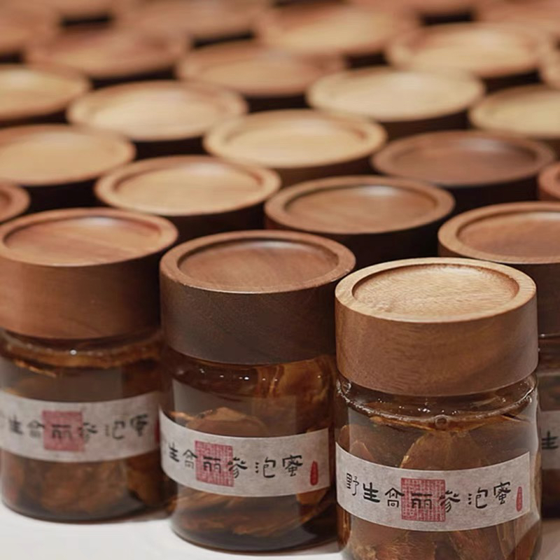 新会陈皮泡蜜不干胶贴纸墨红玫瑰人参西洋参泡蜜通用标签现货定制