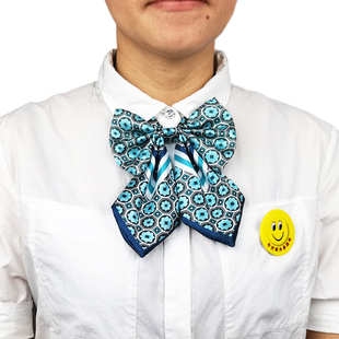 新疆天山农商银行农村信用社丝巾商业银行蝴蝶结领花头花免打丝巾