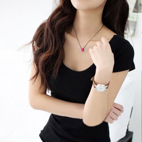 大领短袖t恤短款上衣纯棉打底