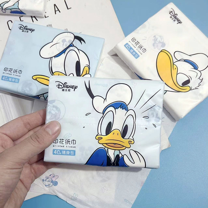 10包 印花抽纸唐老鸭印花纸巾学生便携小包纸面巾纸卫生纸餐巾纸