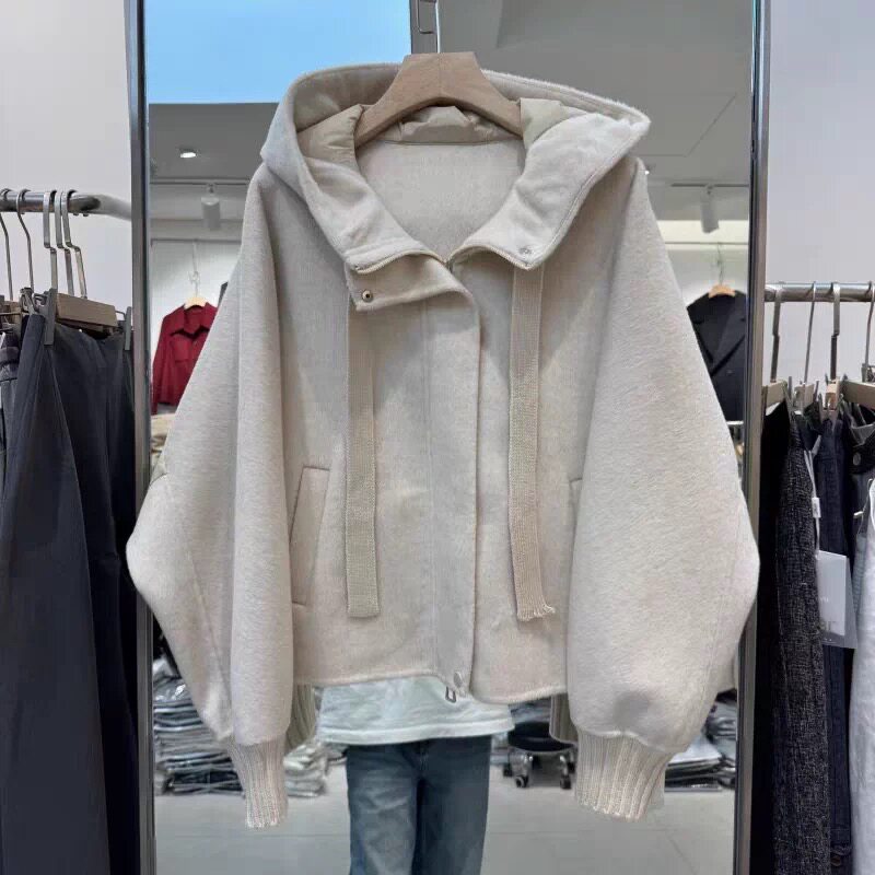双面羊绒90白鸭绒保暖羽绒服